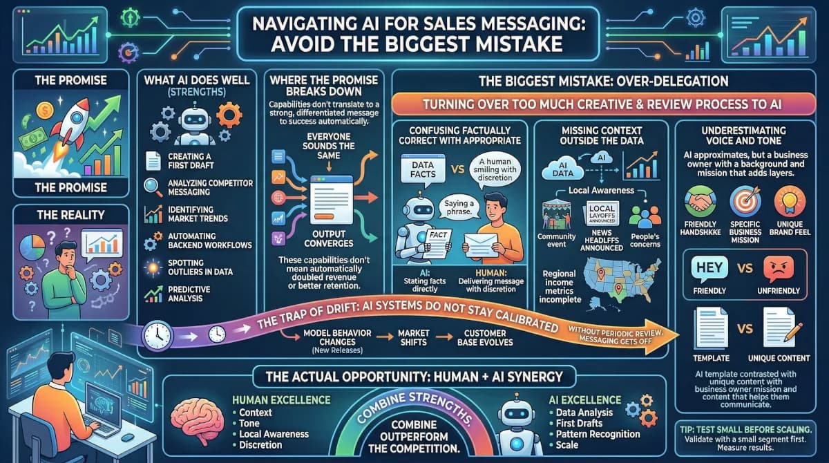 What is the biggest mistake people make when using AI to write their sales messaging?
